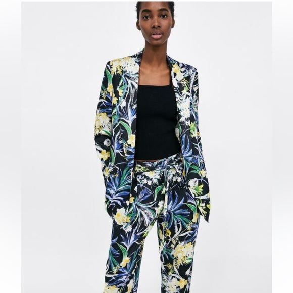 Zara floral satin blazer sz xs - Picture 1 of 5